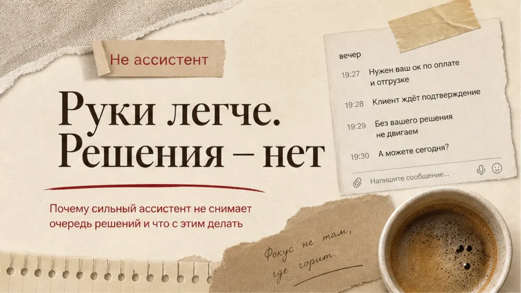 Когда собственнику нужен операционный руководитель – и чем это не ассистент