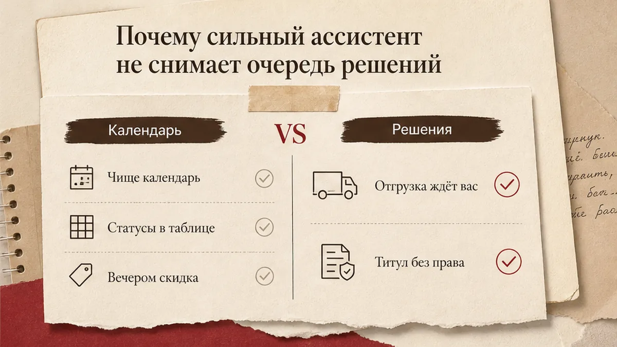 Схема: календарь стал чище, а решения по скидке и отгрузке вечером снова у собственника