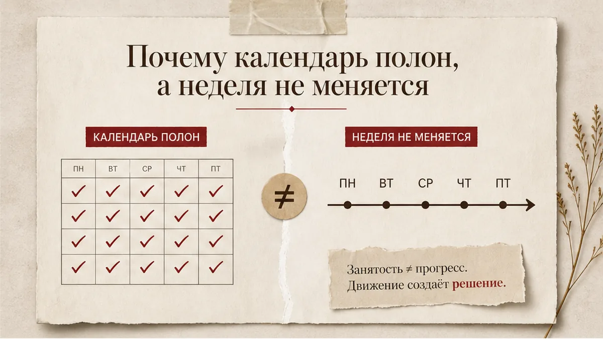 Сравнительная таблица / editorial card: Почему календарь полон, а неделя не меняется